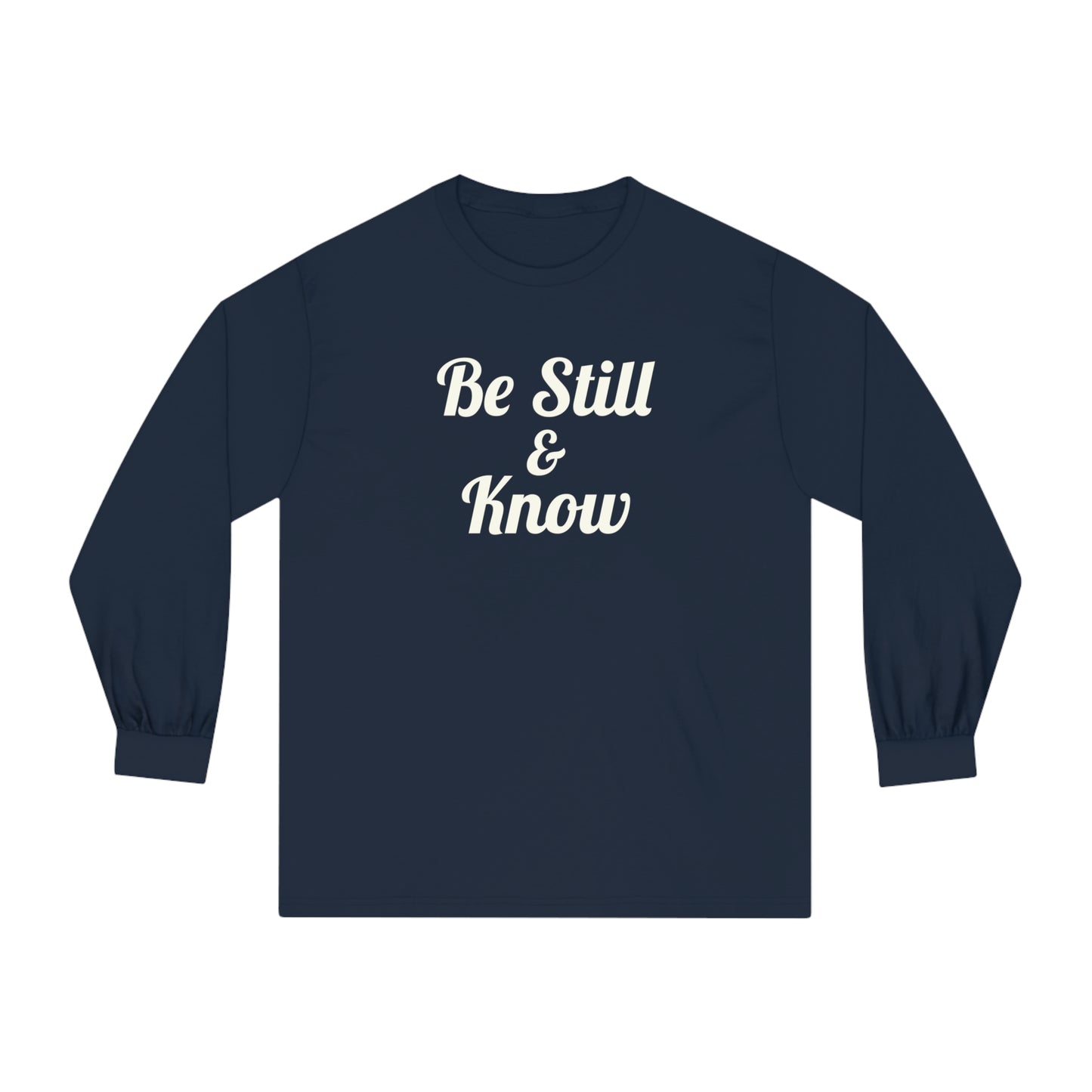 "Be Still & Know" Long Sleeve T-Shirt - Navy