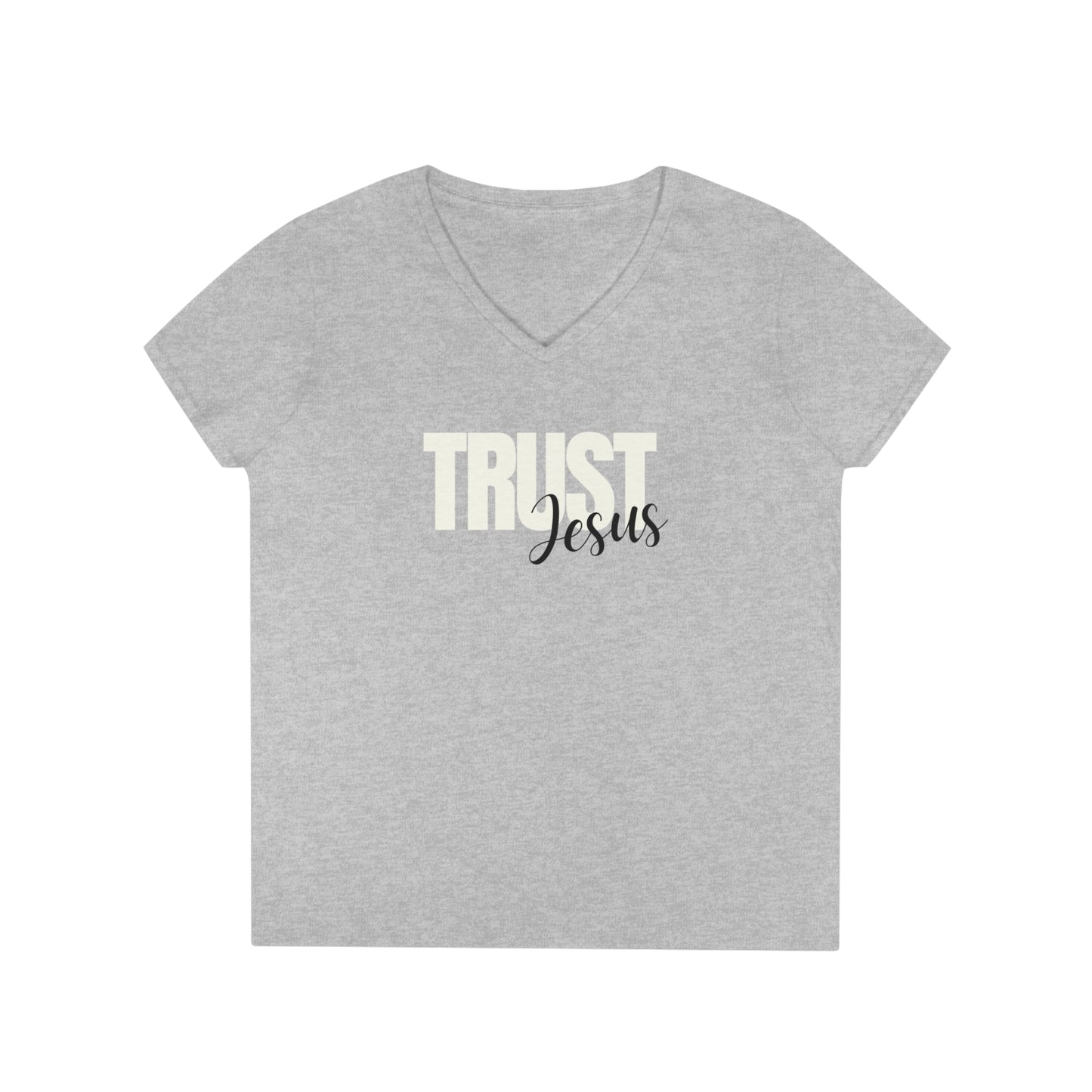 Trust Jesus Ladies V-Neck T-Shirt