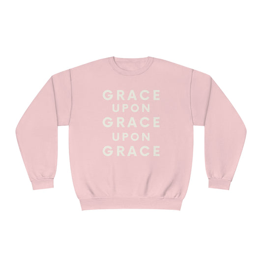 Grace Upon Grace Crewneck Sweatshirt - Classic Pink